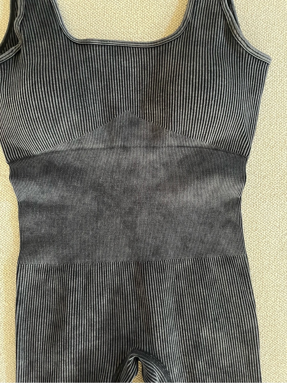 Zenana Ribbed Soft Charcoal Black Shape wear bodysuit removable bra pads New - Picture 5 of 7